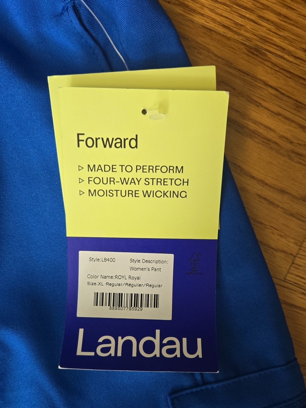 Landau Royal Blue Scrub Pants, Womens XL, New With Tags - Picture 2 of 12
